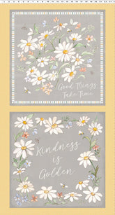 Clothworks Daisy Field-Pillow Panel (Sold By 1/2 Meter)